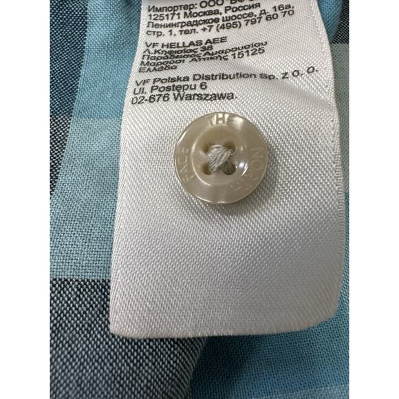 North Face Shirt Mens M Blue Plaid Short Sleeve Button Up Camp Core, Hiking Nerd - Picture 13 of 14